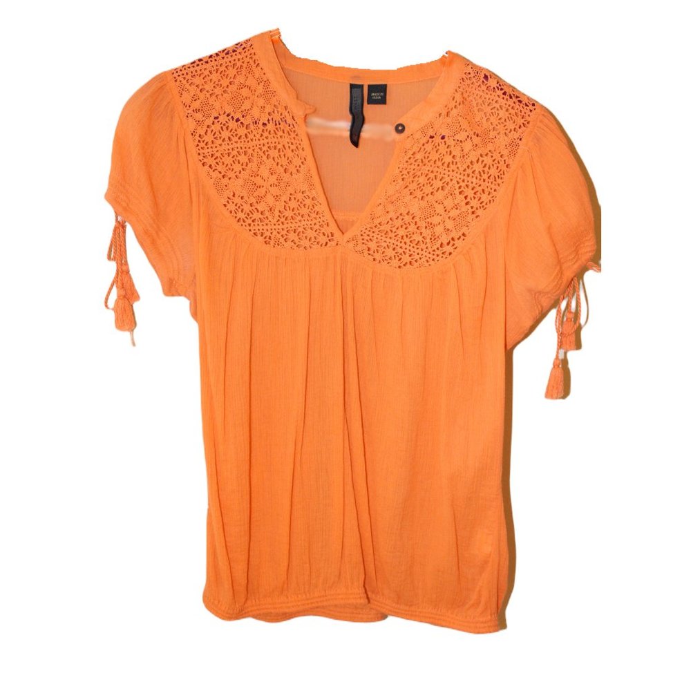 Nine West Crochet Style Cotton Blouse